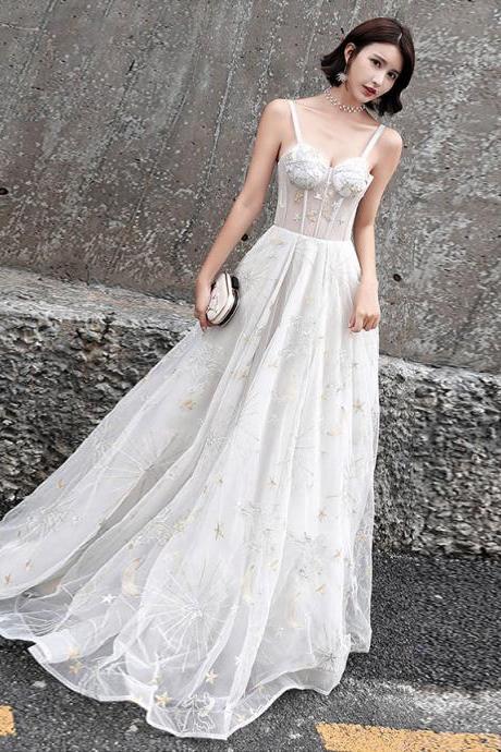 Stylish Sweetheart Neck Tulle Long Prom Dress, Evening Dress