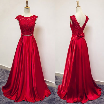 Red Prom Dress,a-line Lace..